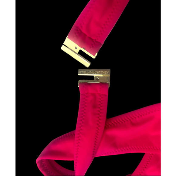 Stella McCartney Graphic Cutout Wrap Bikini Top | Hot Pink, Sz XS  $265 - Picture 4 of 8